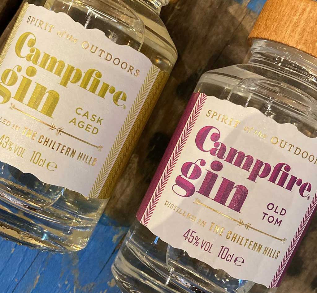 Locally produced gins at Blue Tin Farm Shop